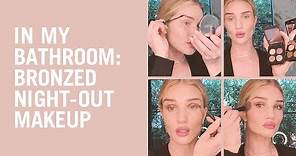 Bronzer and red lip evening makeup with Rosie Huntington-Whiteley