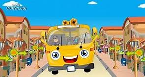 Edewcate english rhymes | Wheels on the Bus go Round and Round Nursery Rhyme