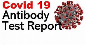 Covid 19 antibody test report check | Coronavirus blood test