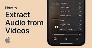 How To Extract Audio from Video on iPhone