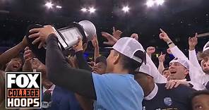 Marquette Golden Eagles hoist the trophy following their first Big East Tournament Championship win