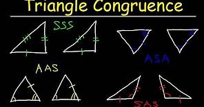 Triangle Congruence Theorems, Two Column Proofs, SSS, SAS, ASA, AAS Postulates, Geometry Problems