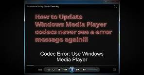 How To Update Windows Media Player Codec Pack