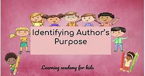 Identifying Author's purpose