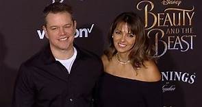 Matt Damon and Luciana Barroso "Beauty and the Beast" World Premiere Red Carpet