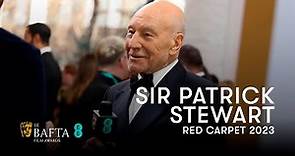 Sir Patrick Stewart Loves A Good Award Show Surprise | EE BAFTAs Red Carpet