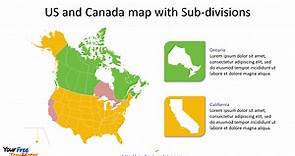 US and Canada Map template - Free PowerPoint Template