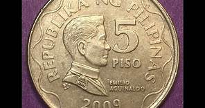 5 Piso 2009 Pilipinas - Philippines First Series Of 5 Peso Coins Emilio Aguinaldo