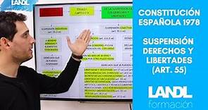 Esquema constitución española 1978 oposiciones, suspensión de los derechos y libertades y estados.