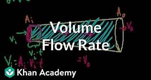 Volume flow rate and equation of continuity | Fluids | Physics | Khan Academy