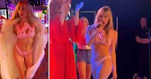 Diana Vickers strips down to bunny-themed underwear at Mighty Hoopla