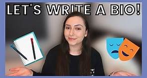 CREATING A THEATRE BIO FOR BEGINNERS! // Theatre Beginner Tips!