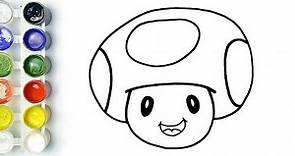 Dibuja y Colorea A Toad De Super Mario 🍄 Como dibujar paso a paso