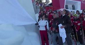 Toni Sailer honored with ice sculpture