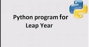 Leap year in Python