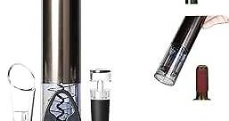 Electric Wine Opener Set with Charging Base,Automatic Wine Bottle Opener with Foil Cutter, Vacuum Stoppers,Pourer, Storage base Gifts for Home Kitchen, Wine lovers