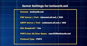 AT&T Server Settings - POP and SMTP | ATT Setting for Outlook