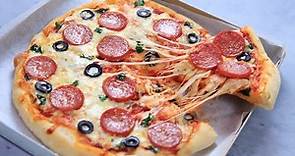 3分钟快速免揉配方，做出最好吃的披萨饼皮｜3 Minutes QUICK, EASY and NO KNEAD Pizza Dough Recipe, Pepperoni Pizza