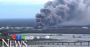 Aerial views show the devastation in Lake Charles, Louisiana after Hurricane Laura