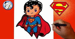 Superman para niños - Como dibujar a Superman Chibi paso a paso y fácil