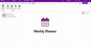 Create a weekly planner in OneNote