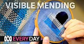 Visible mending brings new life to old damaged clothes 🧵✂️ | Everyday | ABC Australia