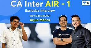 Interview with AIR 1 Arjun Mehra | CA Intermediate | Anshul Agrawal & Shrey Rathi