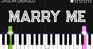 Jason Derulo - Marry Me | EASY Piano Tutorial