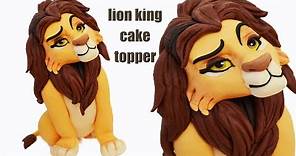MUFASA the lion king fondant cake topper tutorial - torta re leone pasta di zucchero