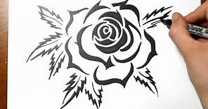 How to Draw a Tribal Rose Tattoo Design