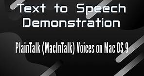(TTS Demonstration) PlainTalk (MacInTalk) Voices on Mac OS 9