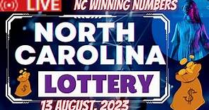 North Carolina Evening Lottery Draw Results - 13 Aug, 2023 - Pick 3 - Pick 4 - Cash 5 - Powerball