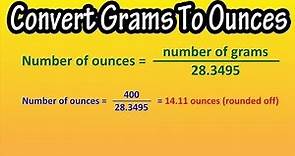 How to Convert Grams to Ounces | Grams to Ounces Converter | Grams to Ounces