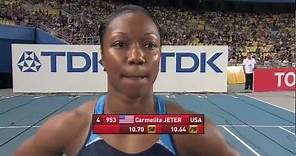 Carmelita Jeter wins the Women's 100m Final