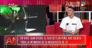 Juan Otero, el hijo de Flor Peña, habló de su fiesta de 15