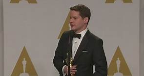 Raw: Graham Moore backstage at the Oscars