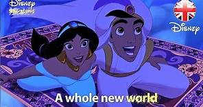 DISNEY SING-ALONGS | A Whole New World - Aladdin Lyric Video | Official Disney UK