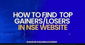 How to Find Top Losers and gainers for Intraday on NSE Website