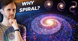 What creates a spiral structure of galaxies?