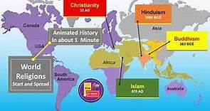 How world religions spread historically ? | World Religions History | Religions world map