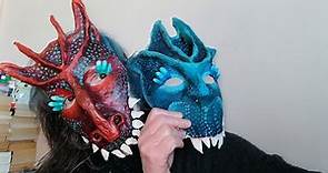 Smiling Dragon Mask! Paper mache mask tutorial