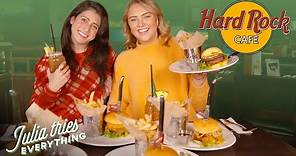 Trying ALL Of The Most Popular Menu Items At Hard Rock Cafe Ft. Tess From Iconic Eats