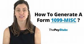 How To Generate A Form 1099-MISC ?