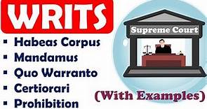 5 types of Writs in eng|Constitutional Remedies|Article32 & 226|fundamental right|indian polity|upsc
