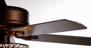 JONATHAN Y Becky 52 in. Oil Rubbed Bronze 3-Light Crystal LED Chandelier Ceiling Fan with Light and Remote JYL9707A