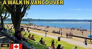 🇨🇦Vancouver Summer Beach - English bay beach, Sunset Beach | Walk in Vancouver | Canada 4K