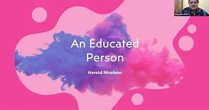 An Educated Person by Harold Nicolson