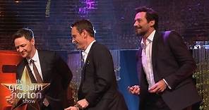 Michael Fassbender, Hugh Jackman & James McAvoy Dance to "Blurred Lines" - The Graham Norton Show