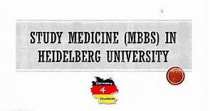 Study Medicine in Germany | MBBS in Heidelberg University | Application Process and Documents
