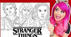 Coloring Stranger Things Eleven, Mike Wheeler & Steve Harrington Coloring Pages